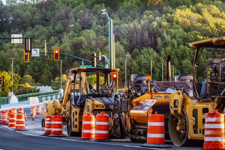 Highway road work zone safety barriers Dubai