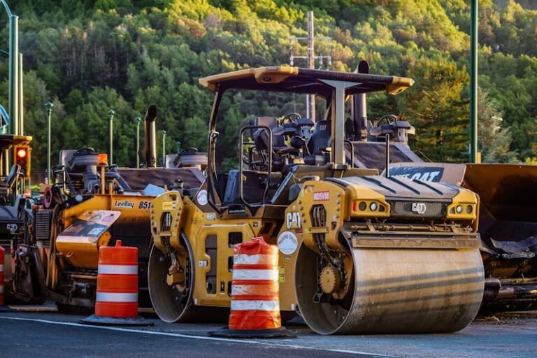 Road roller paving highway construction UAE